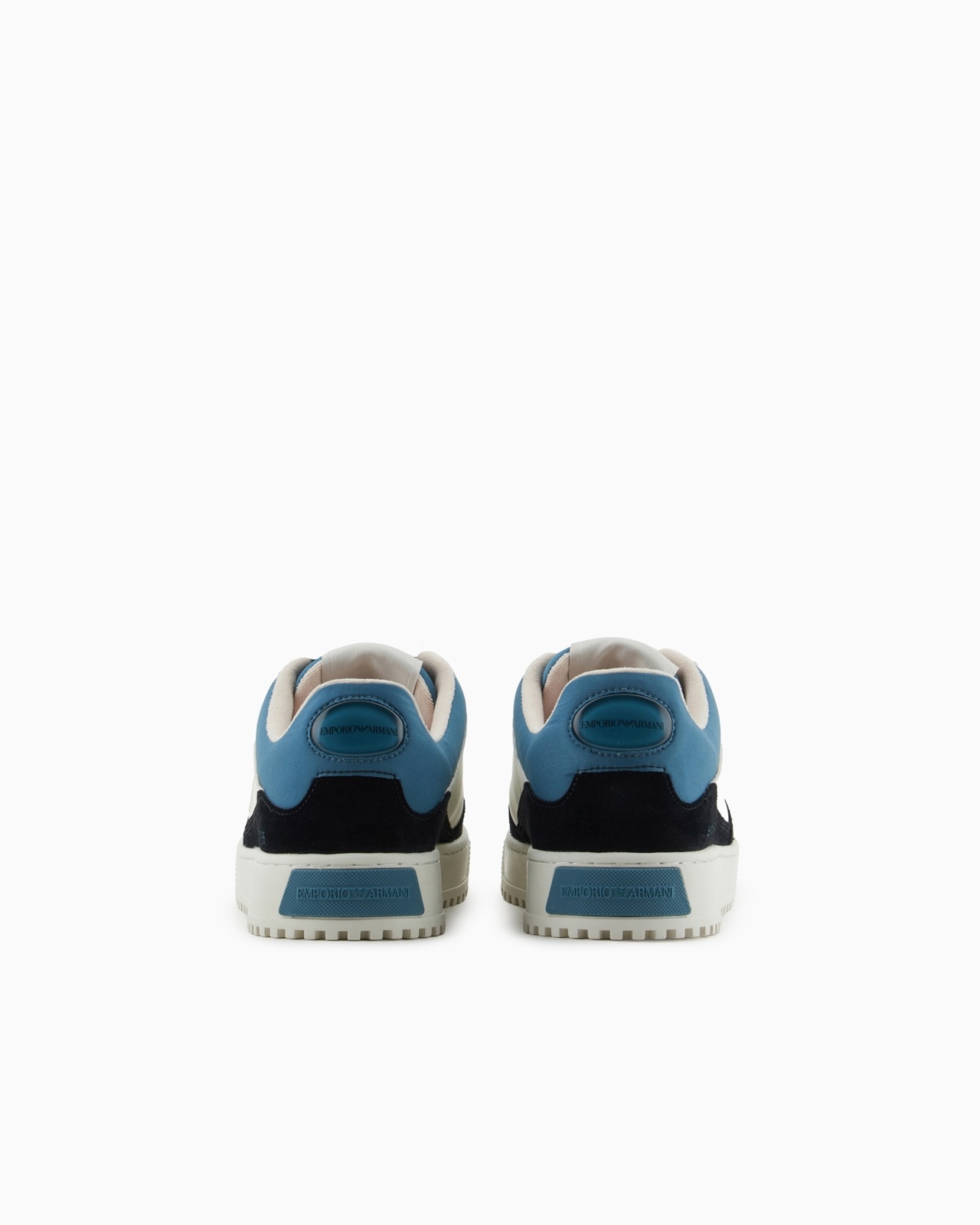 LEATHER SNEAKERS WITH SUEDE DETAILS AND OVERSIZED EMBOSSED EAGLE - 4