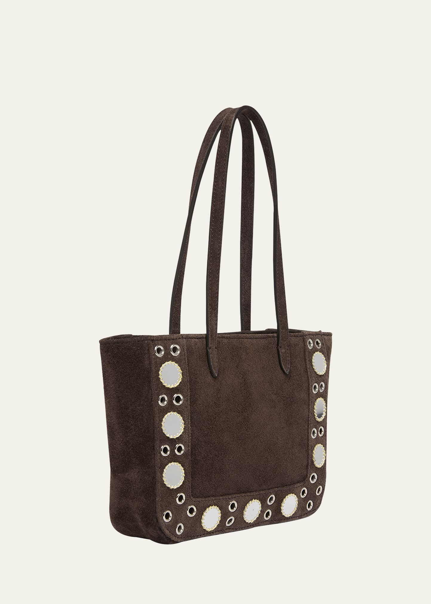 Nellcote Mirror-Embellished Suede Mini Tote Bag - 3