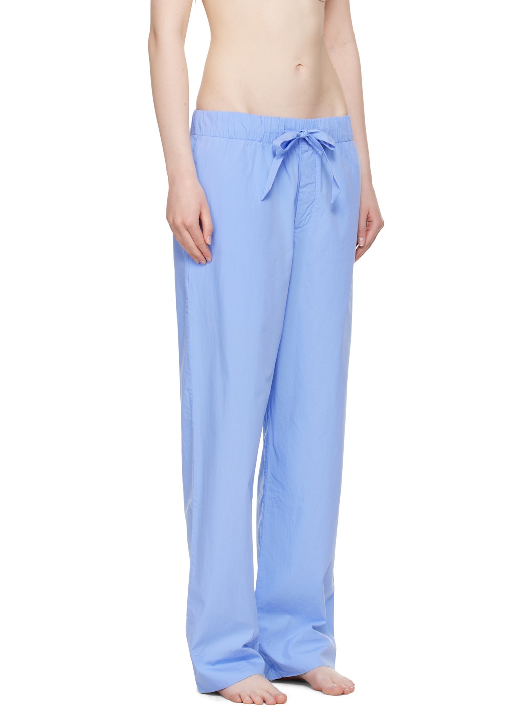 Blue Poplin Pyjama Pants - 2