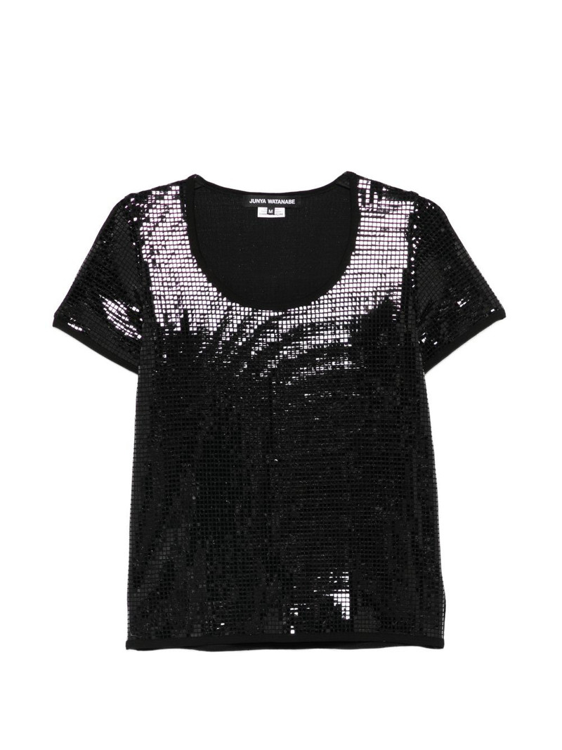sequin-embellishment T-shirt 1