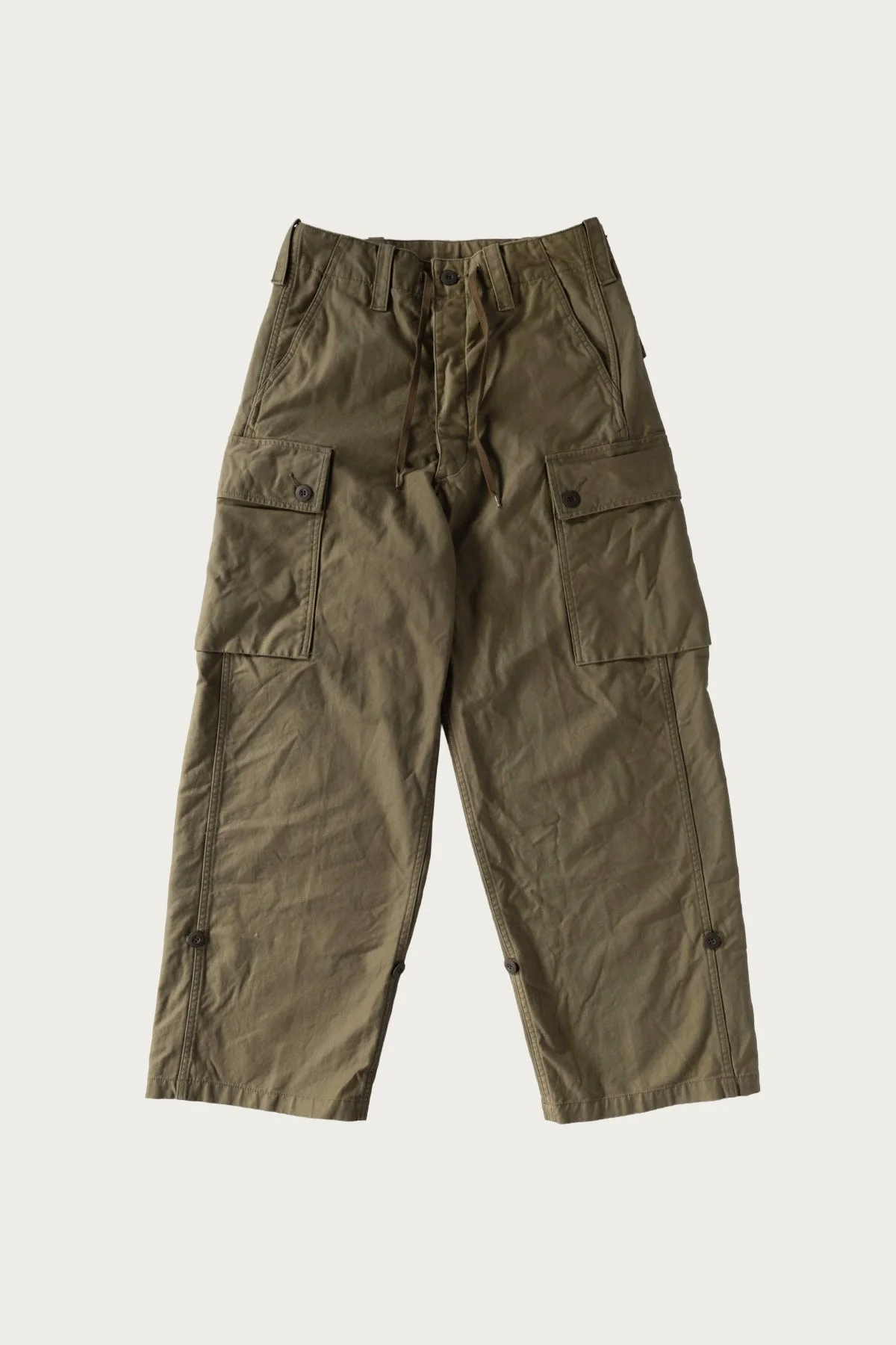 Wide Fit Cargo Pants - Army Green - 1