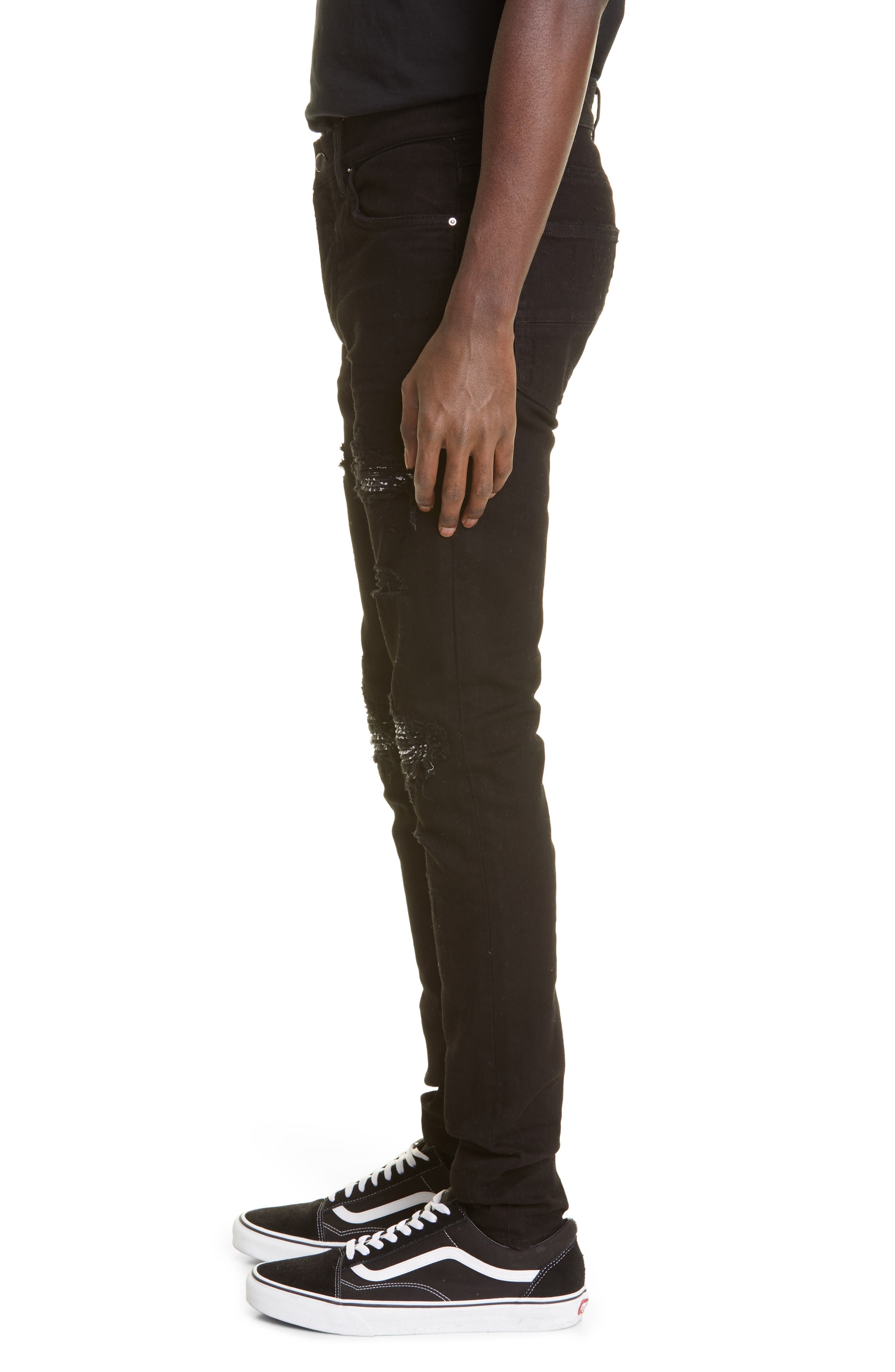 Men's MX1 Bandana Ripped Patch Skinny Jeans - 3