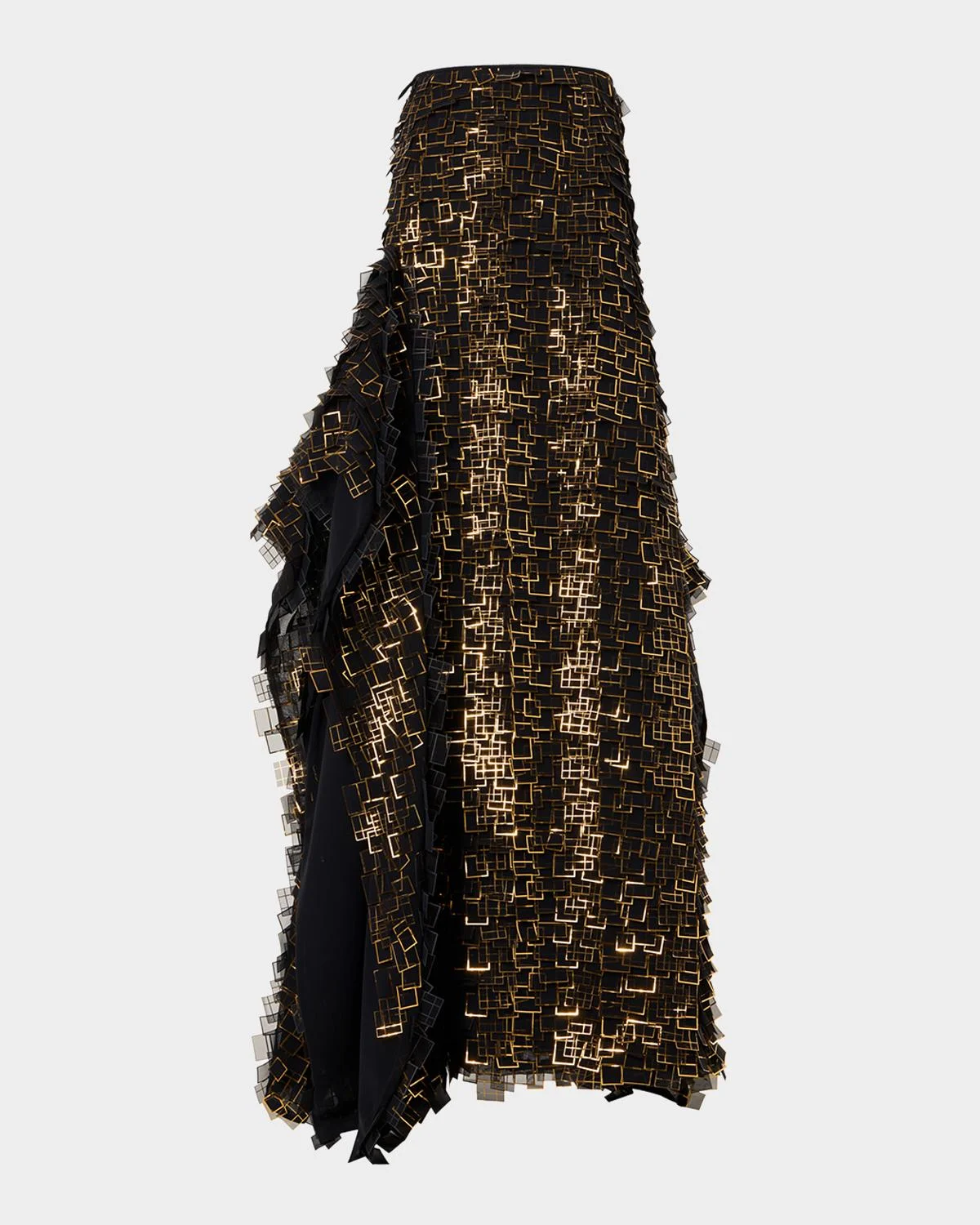 Geometric Lattice Maxi Skirt - 1