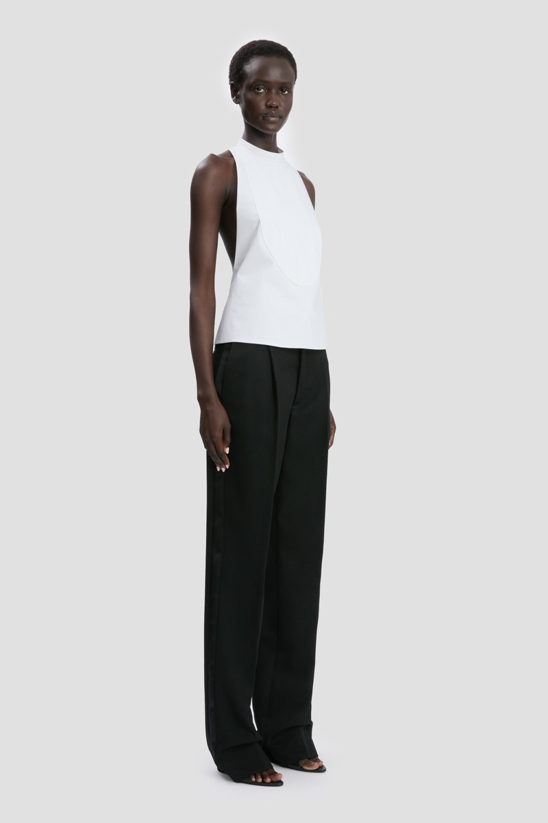 Backless Bib Top In White 3