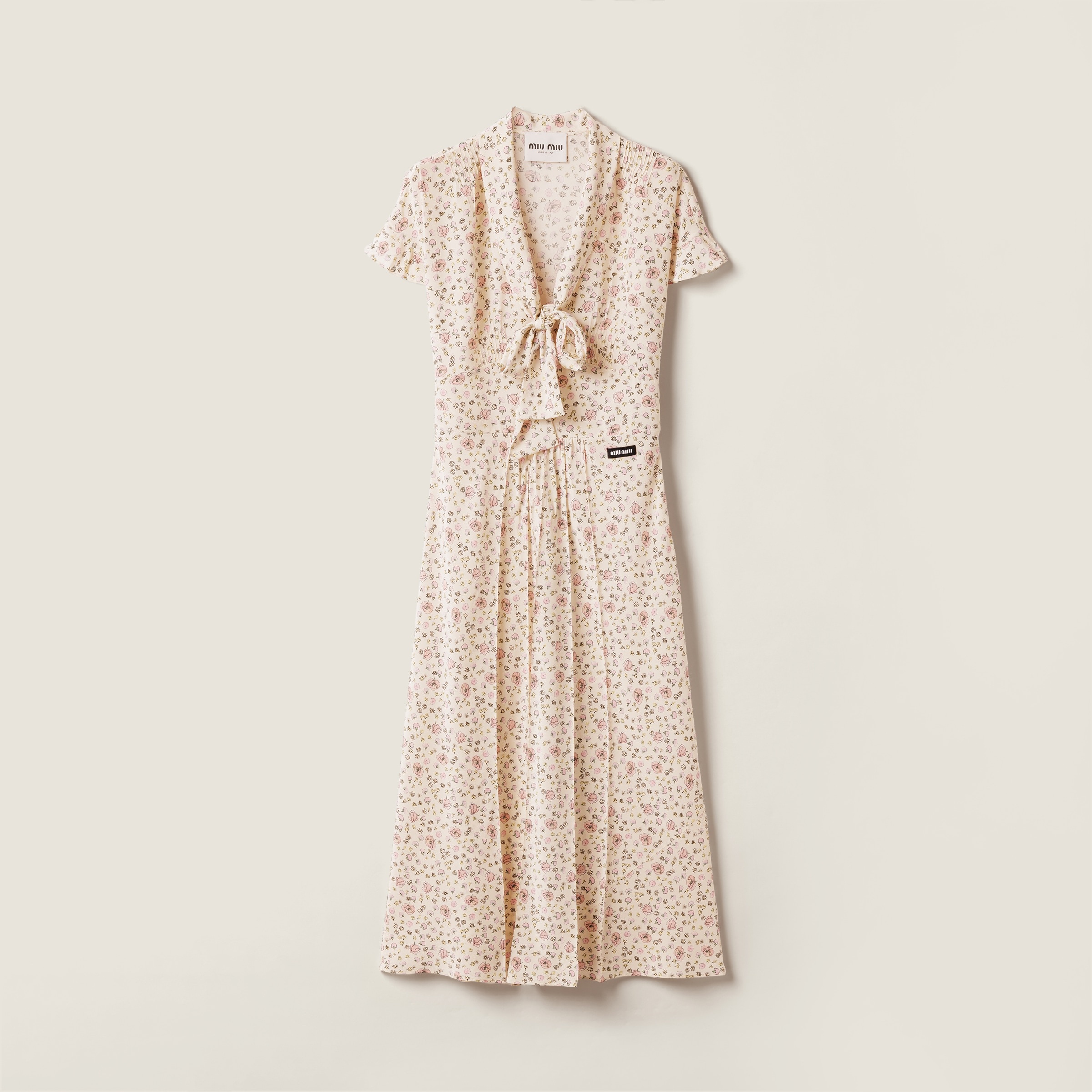 Long crêpe de Chine dress - 1