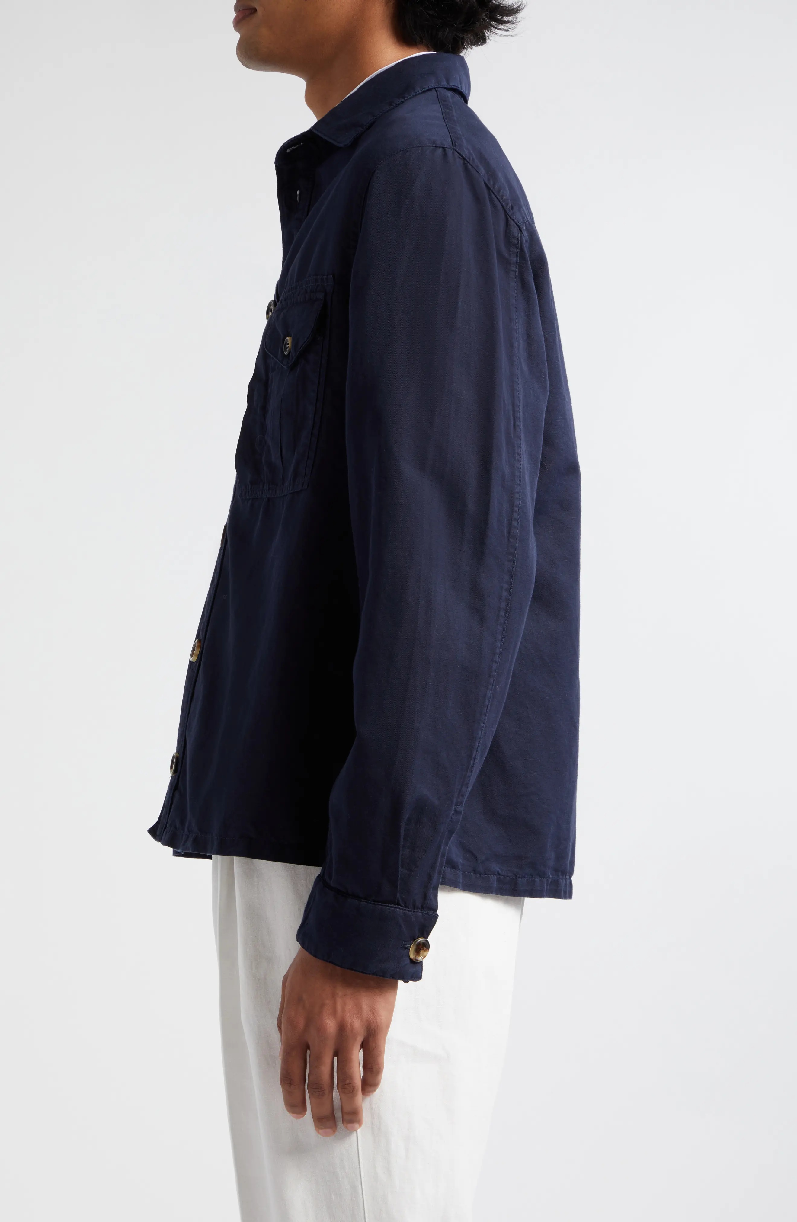 Linen & Cotton Shirt Jacket - 3