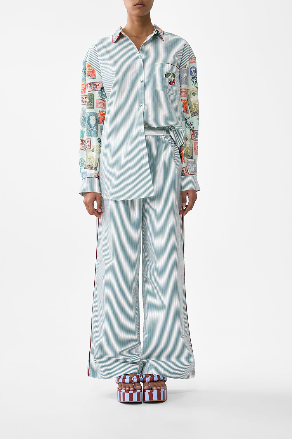 BUTTON FRONT LOUNGE PANT - 2