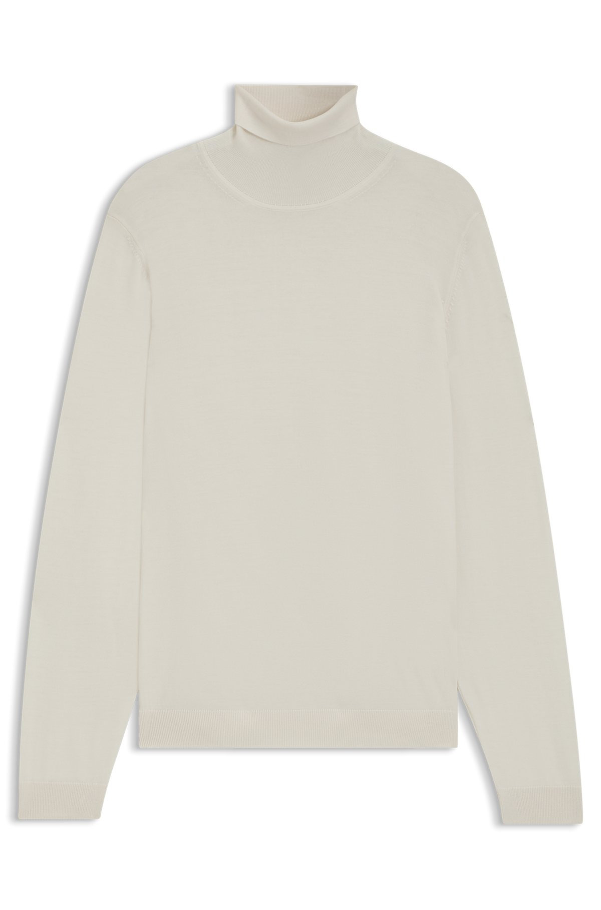 SLIM-FIT ROLL-NECK SWEATER IN MERCERIZED VIRGIN WOOL - 1