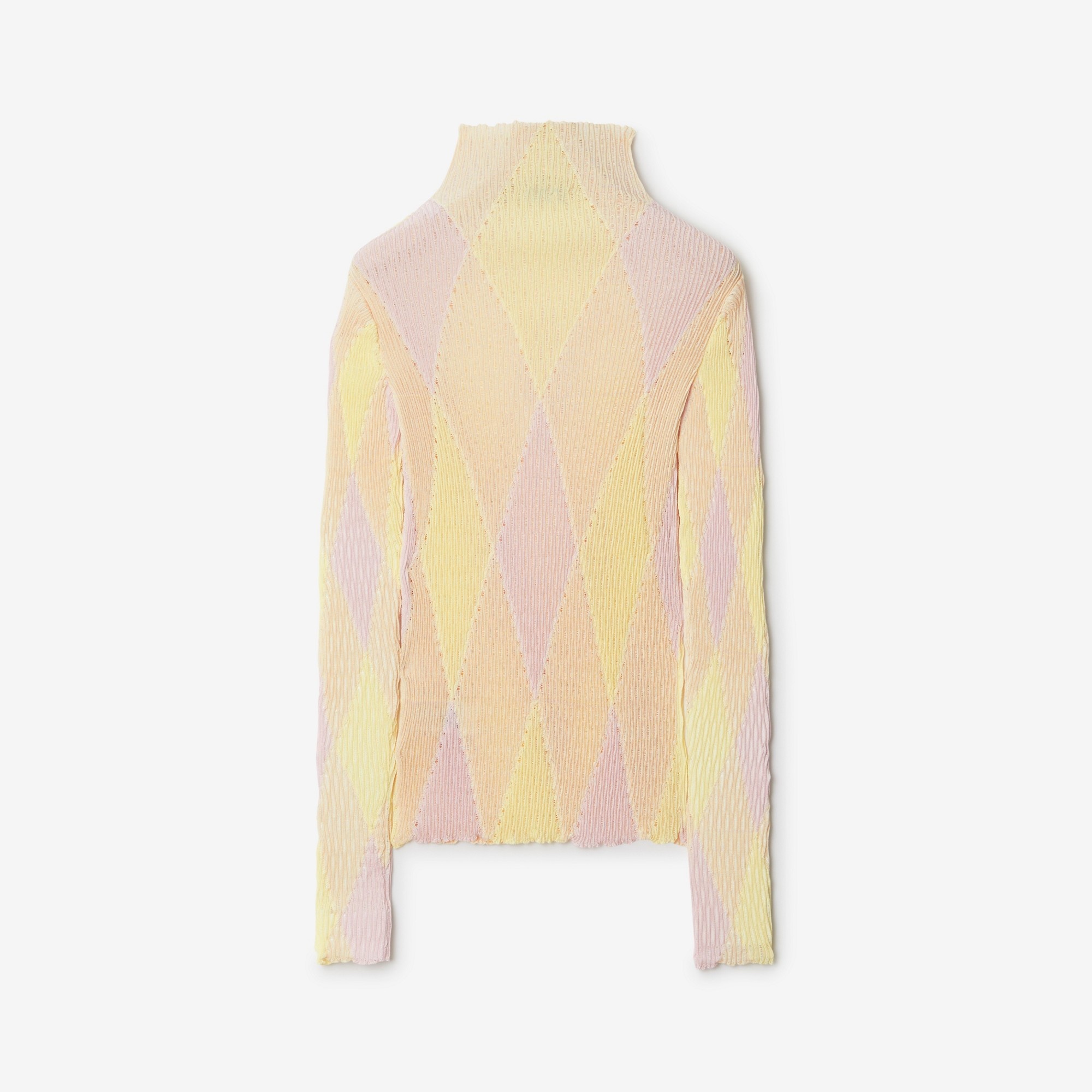 Argyle Cotton Silk Sweater - 5