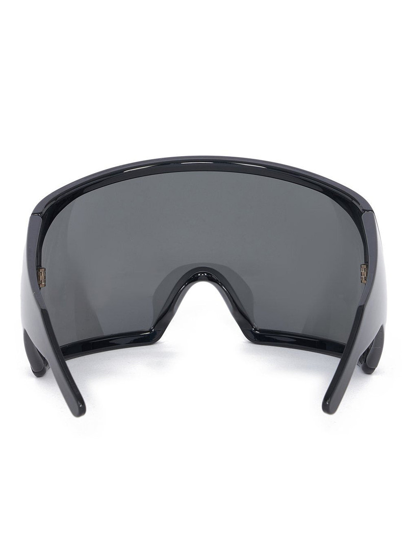 Rick Owens DRKSHDW SUNGLASSES KRIESTER SHINY - BLACK TEMPLE/BLACK LENS outlook
