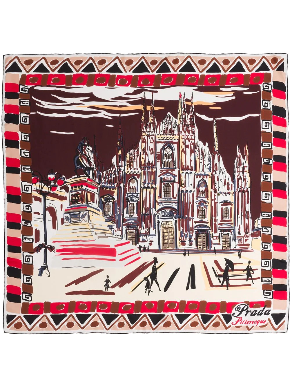 Pittoresque Milan print foulard - 2