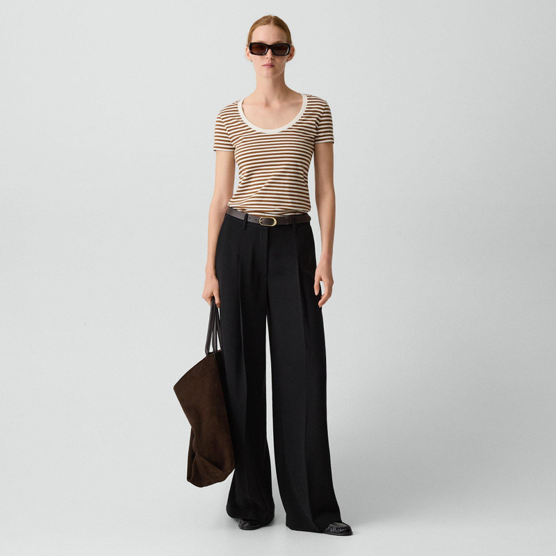 Theory Scoop Neck Tee in Jersey Stripe outlook