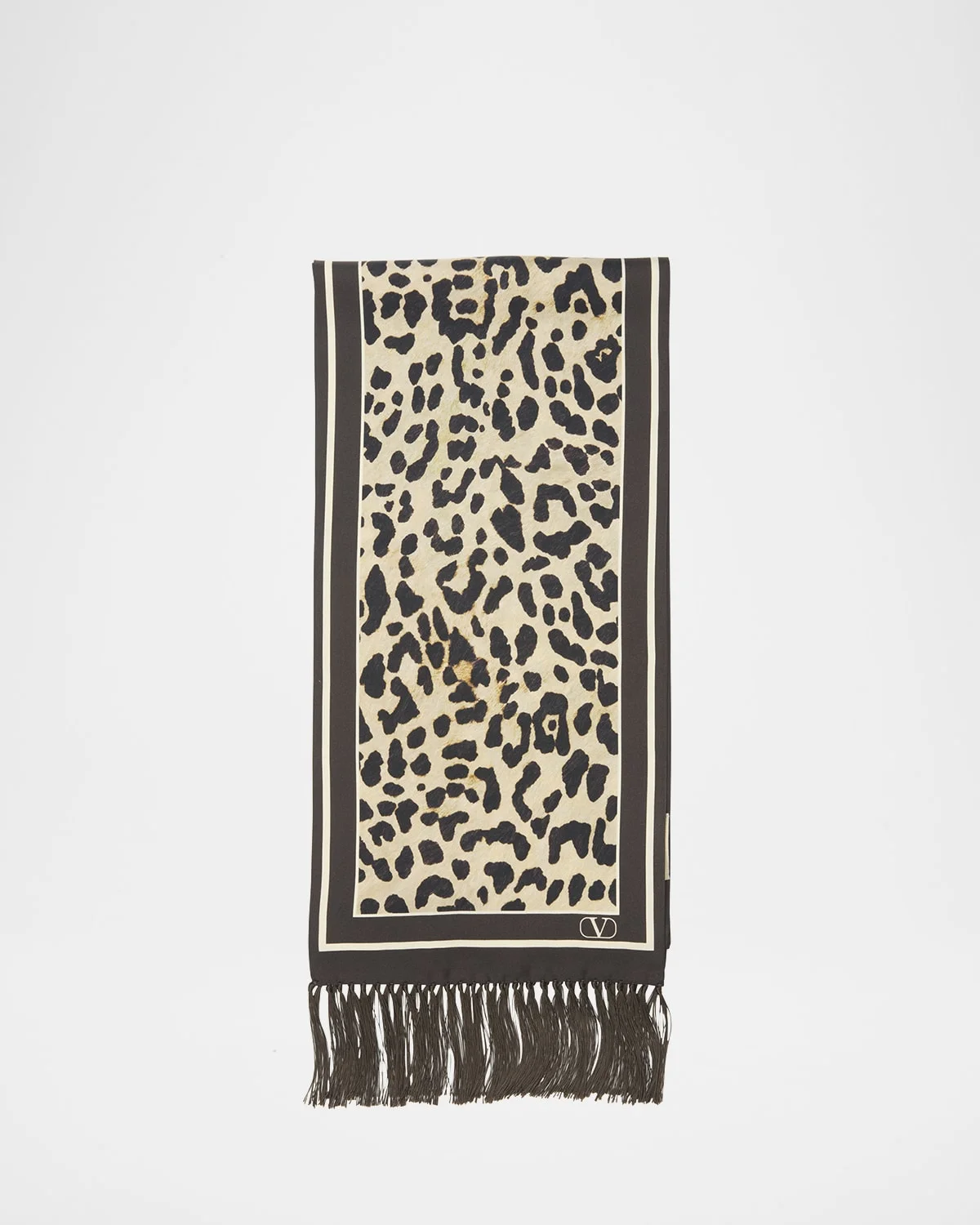 Animal Twill Fringe Scarf - 1