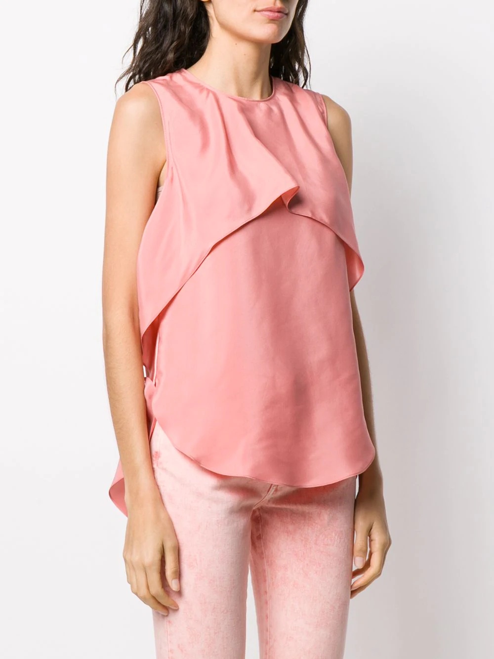 draped sleeveless top - 3