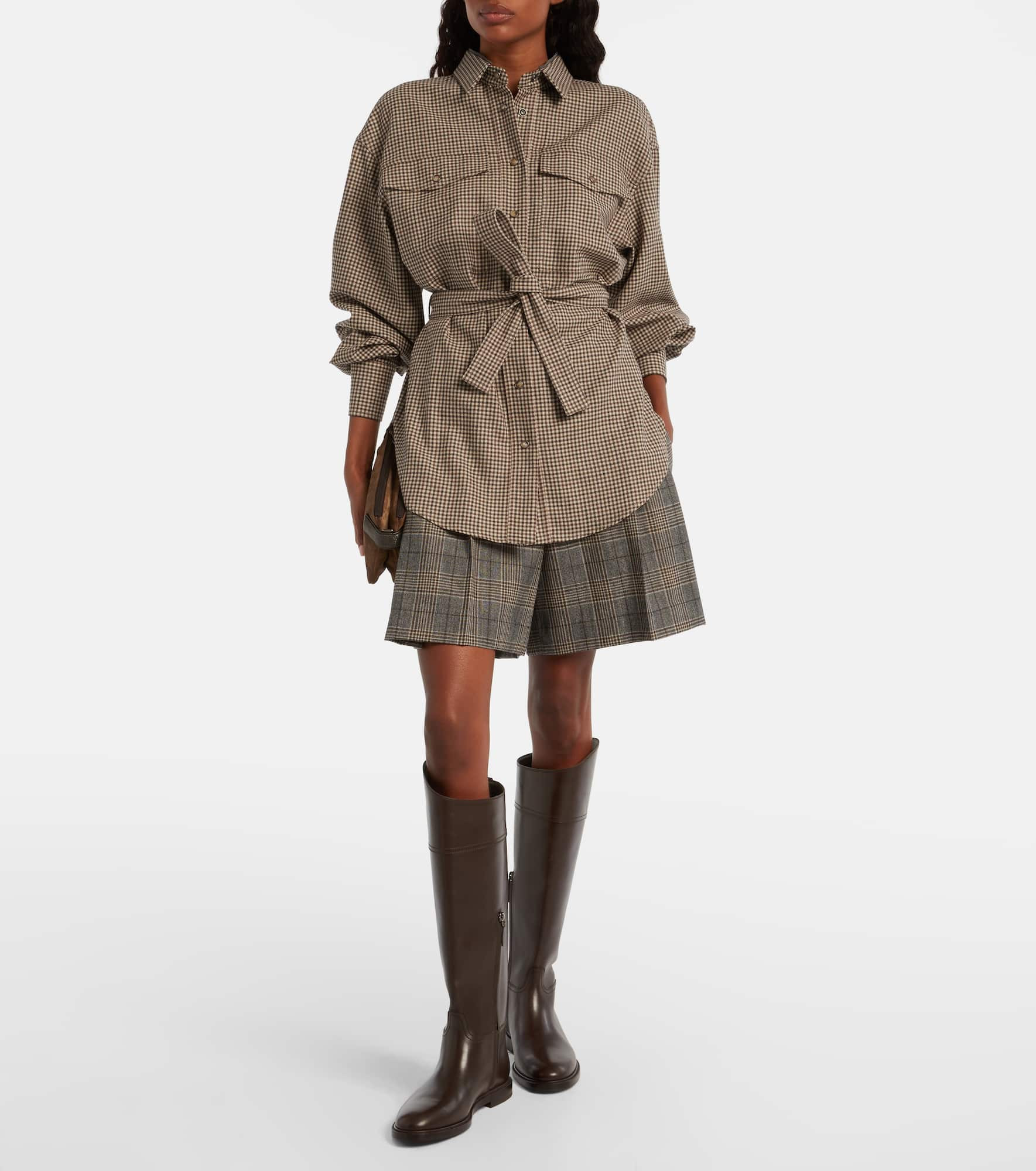 Checked virgin wool shorts - 2