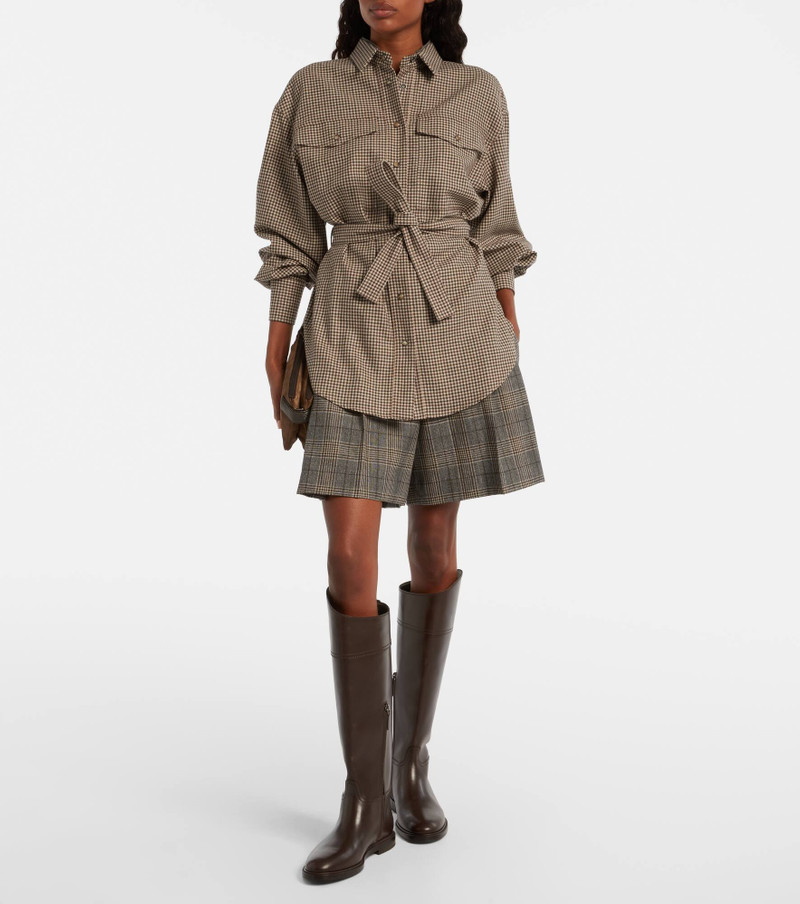 Brunello Cucinelli Checked virgin wool shorts outlook