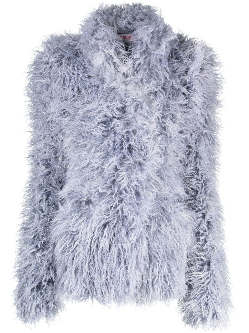 single-breasted faux-fur jacket 1