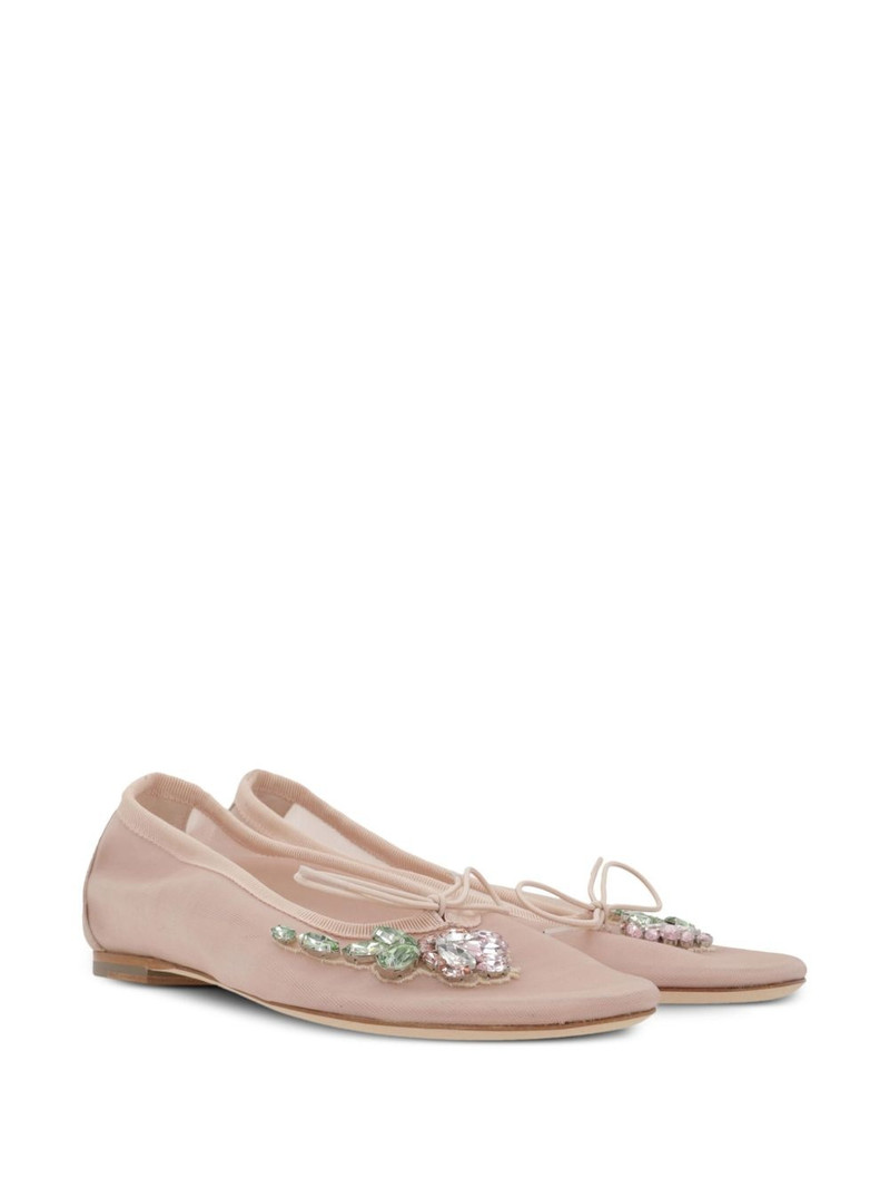 Simone Rocha rhinestone-appliqué mesh ballet flats outlook