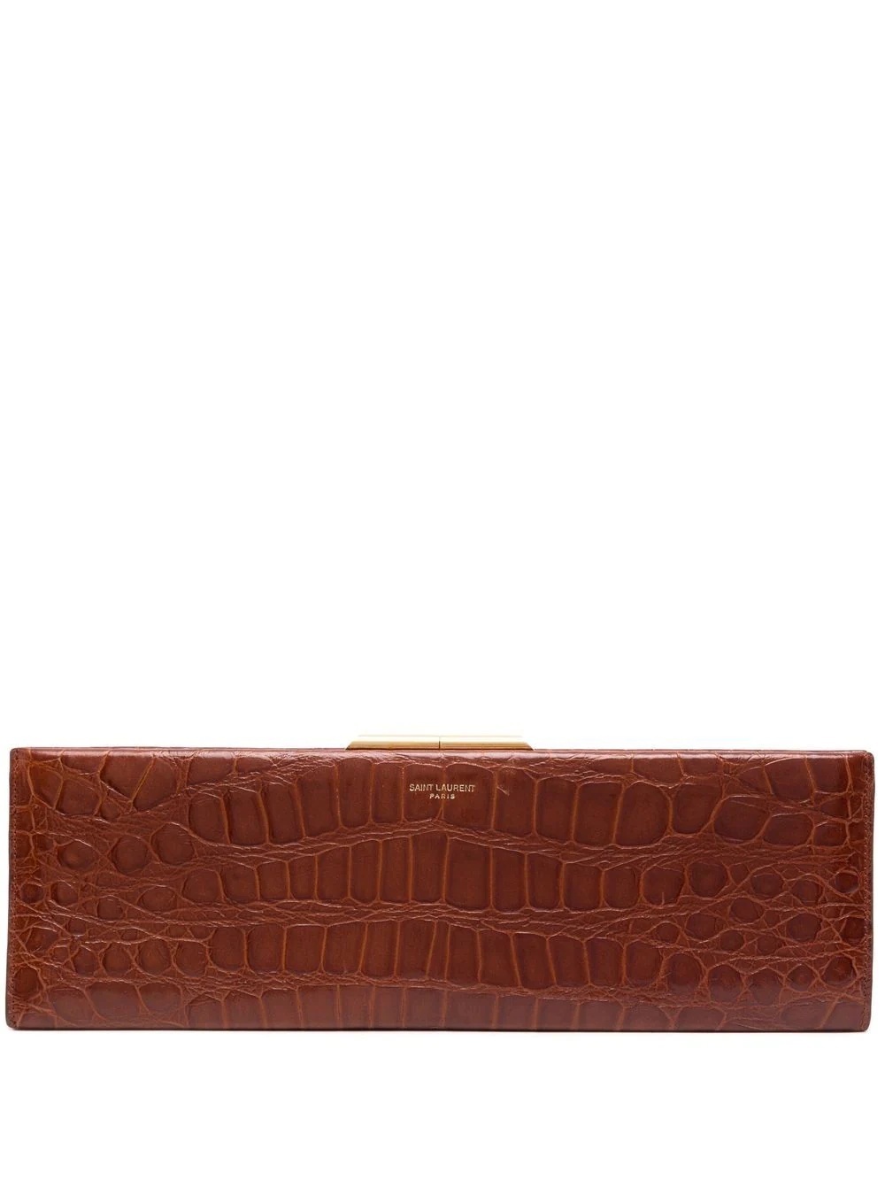 large Midnight crocodile-embossed clutch - 1