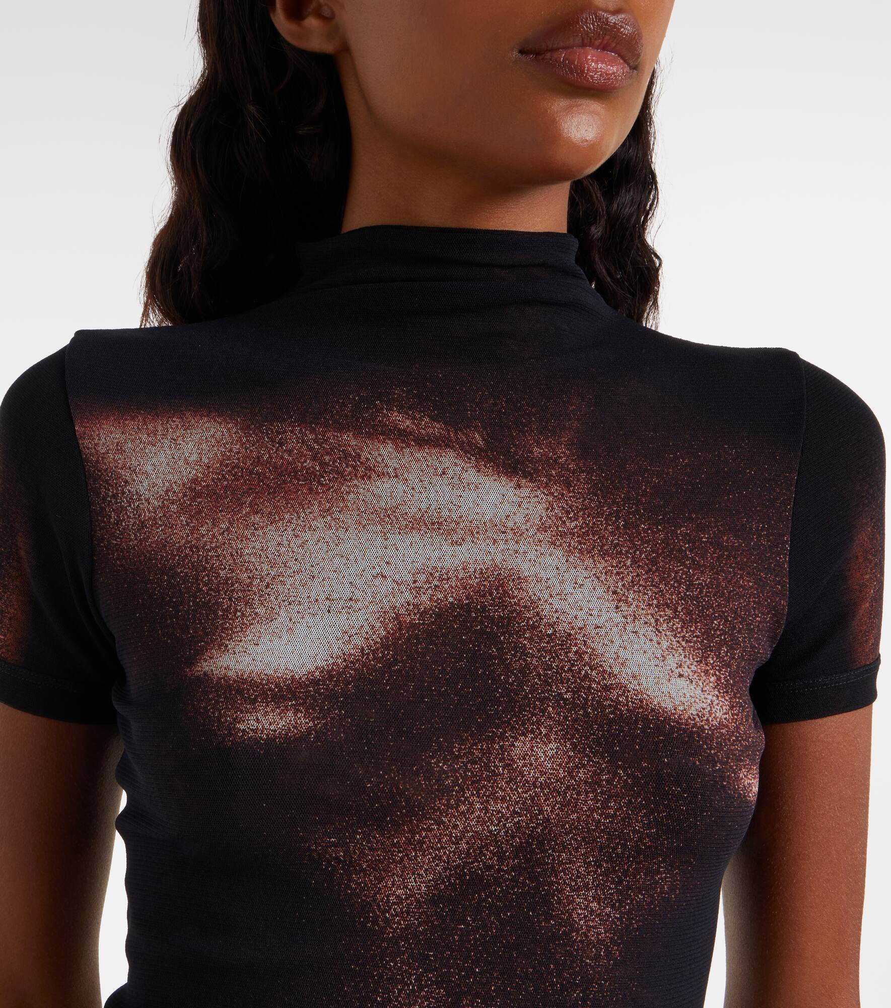Trompe l'oeil mesh minidress - 4