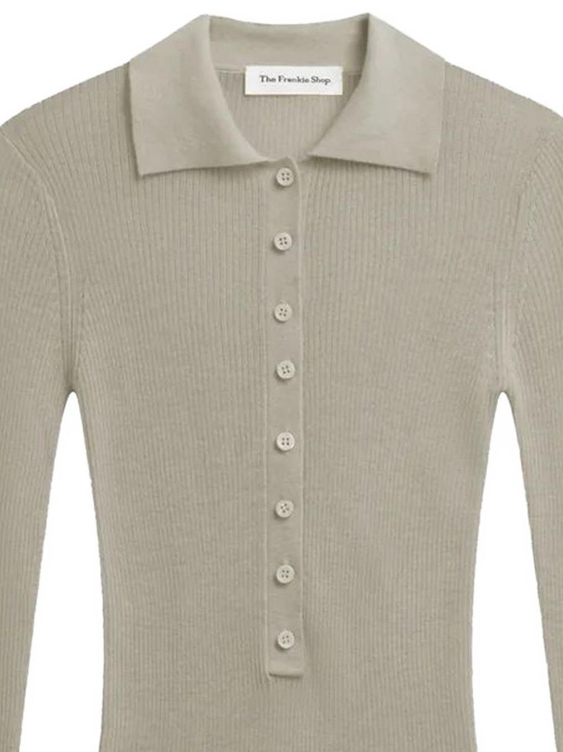 The Frankie Shop Solana polo-collar bodysuit outlook