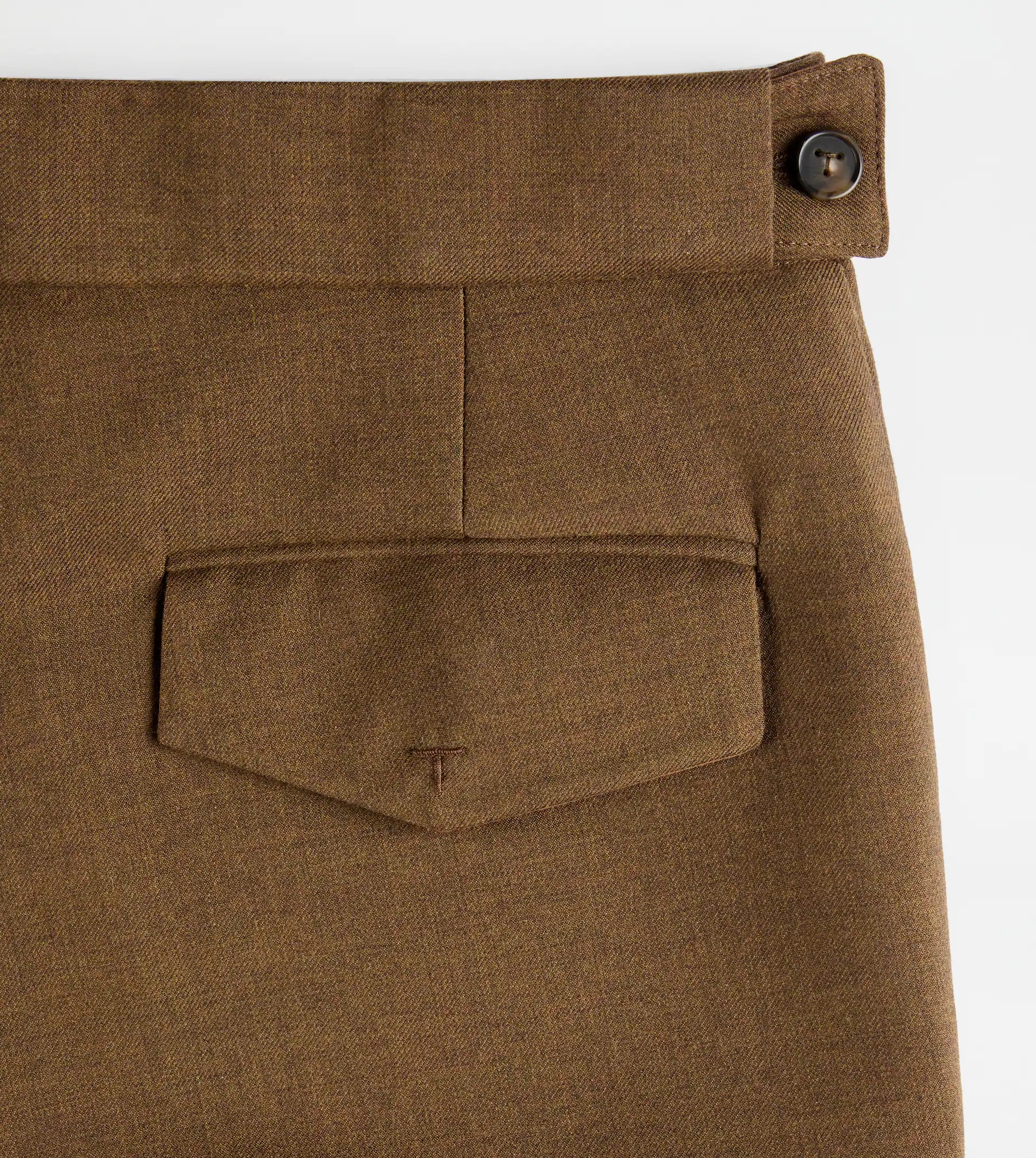 PANTS IN WOOL WITH TURN-UPS - BROWN - 7