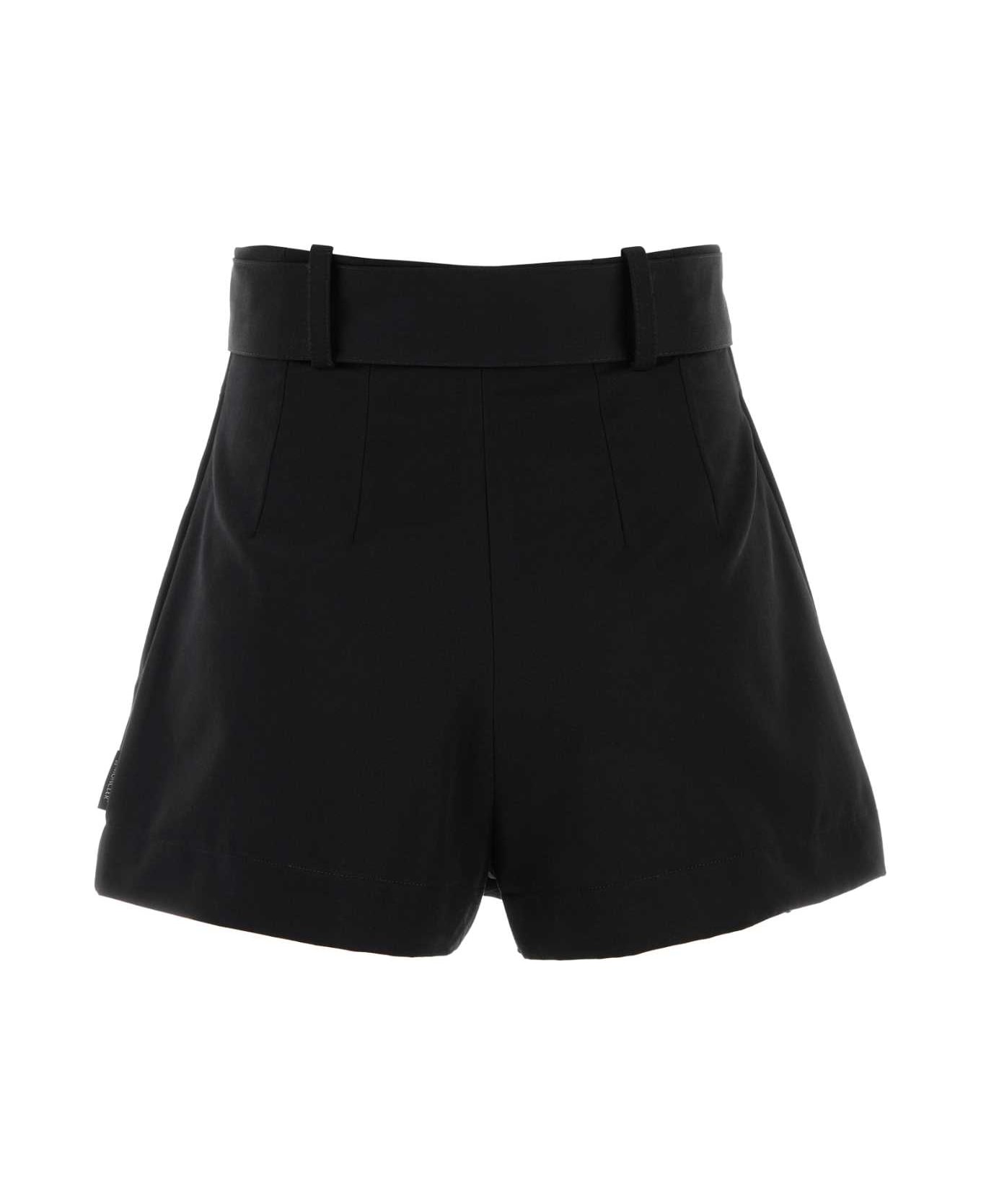 Black Polyester Blend Shorts - 2