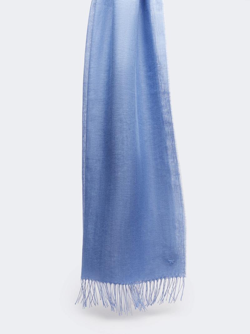 SIONBIO Linen stole with fringes - LIGHT BLUE 4