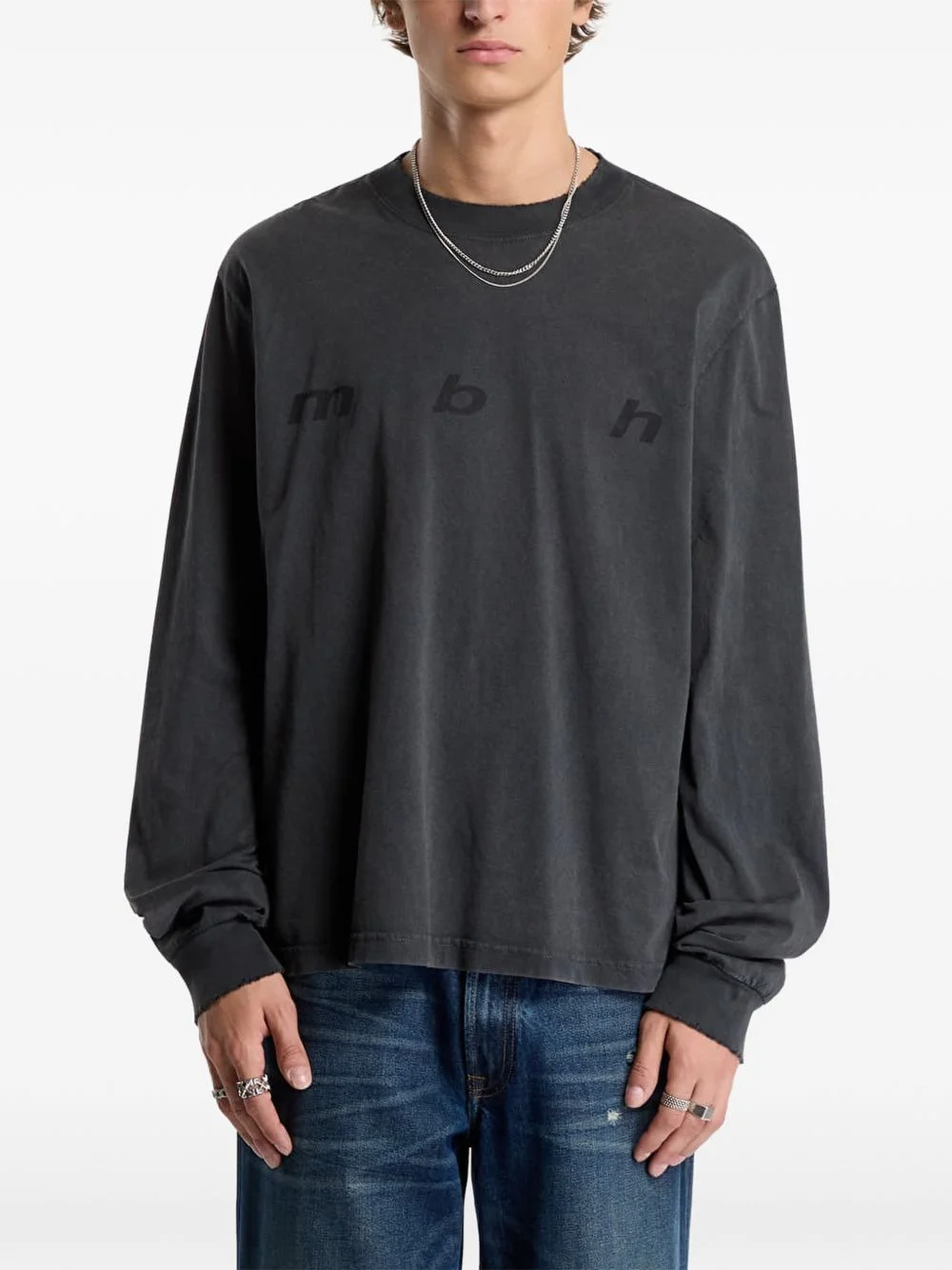 logo-print long-sleeved T-shirt - 1