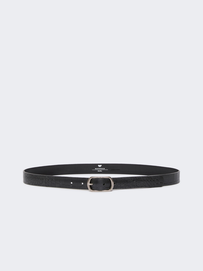 VIGNOLA Crocodile-print leather belt 1