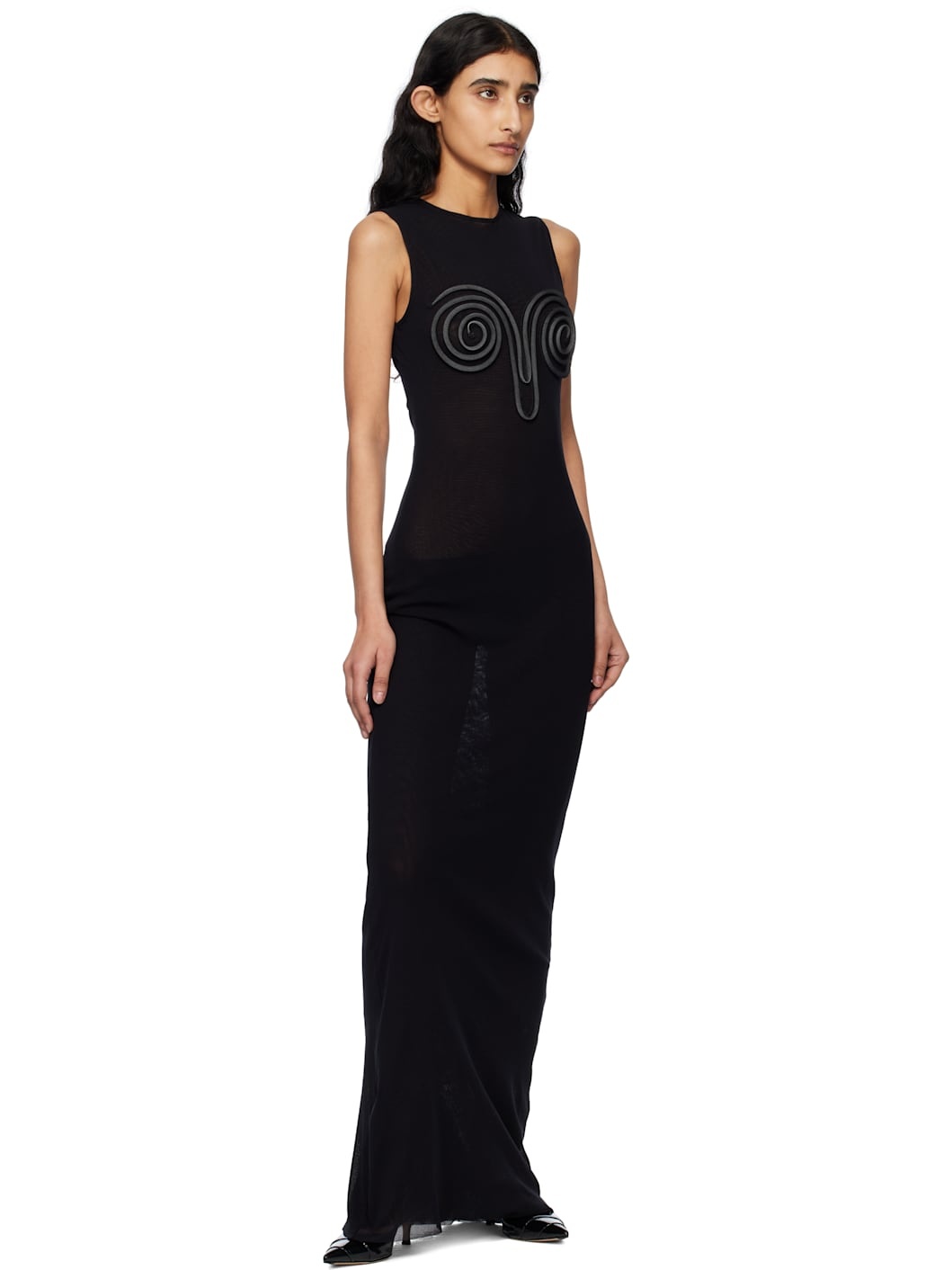 Black 'The 3D Spirale' Maxi Dress - 4