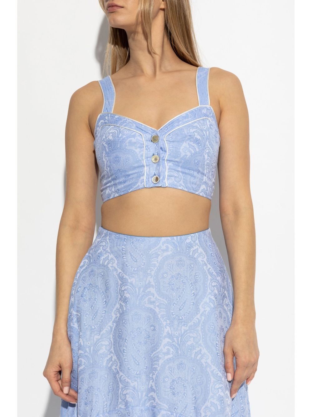 printed cropped top - 3