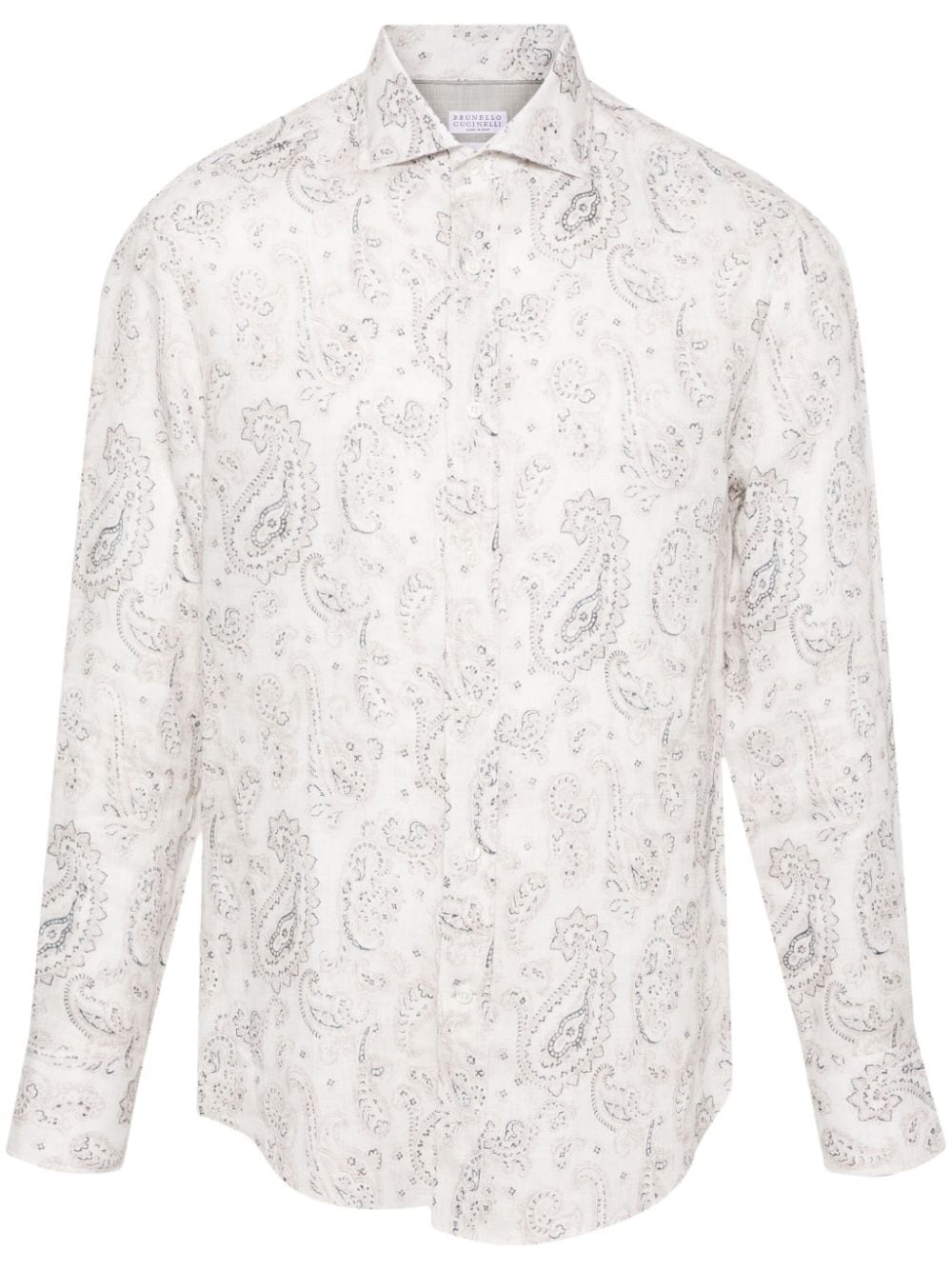 paisley-print linen shirt - 1