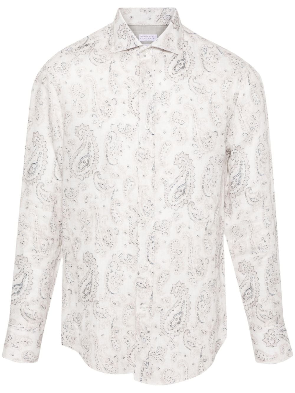 paisley-print linen shirt - 2