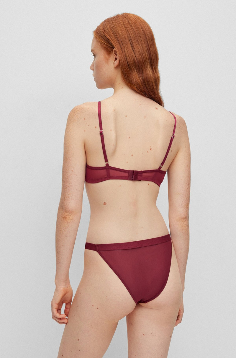 HUGO MIXED-MATERIAL UNDERWIRED BRA WITH FOIL LOGO outlook