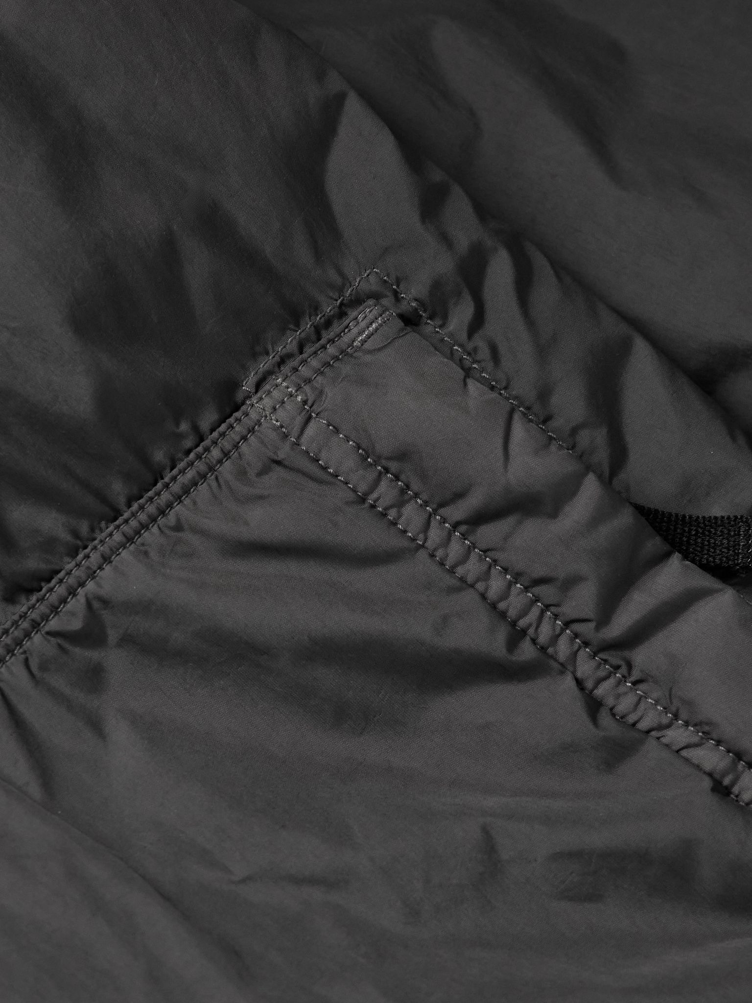 Logo-Appliquéd Garment-Dyed Padded Crinkle Reps Nylon Hooded Jacket Dark gray - 5