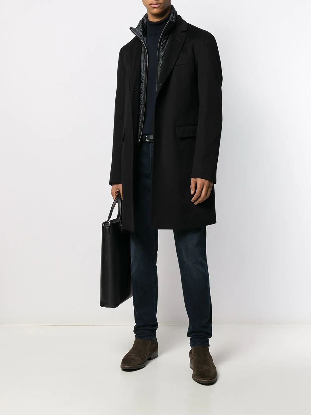 single-breasted notch-lapels coat - 2