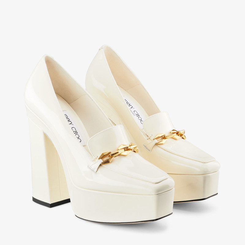 다이아몬드 틸다 140
Latte Soft 특허 가죽 Loafers with Chain Embellishment 3