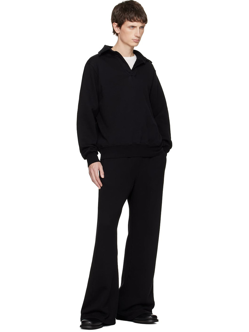 LES TIEN Black Heavyweight Moto Back Polo outlook