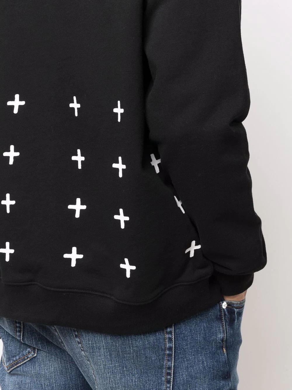 patterned crew neck sweatshirt - 5