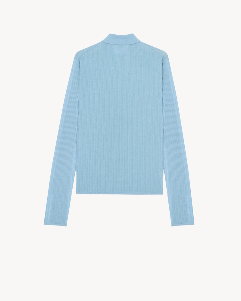SAINT LAURENT POLO IN FLAT-RIB CASHMERE, WOOL, AND SILK outlook