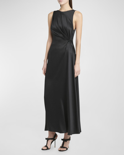 GIORGIO ARMANI Satin Gown with Gathered Beaded Hip Detail outlook