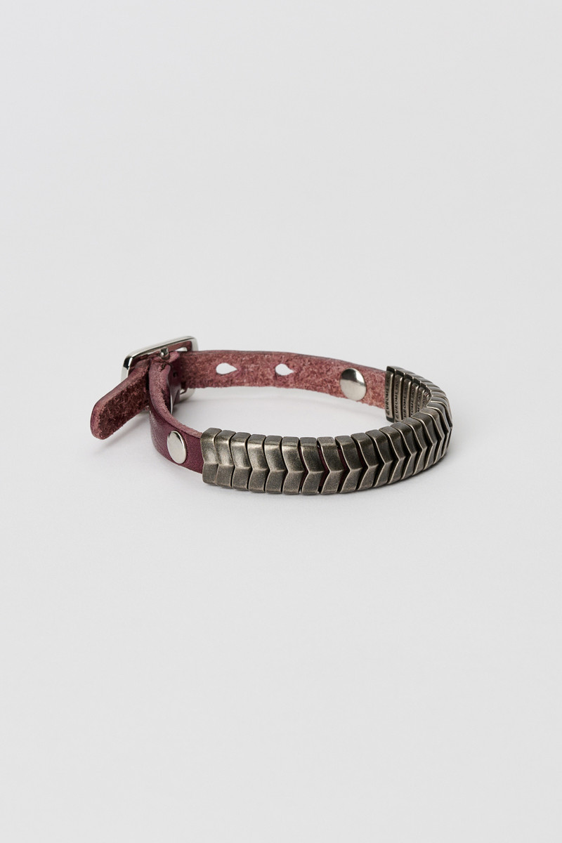 Spine Bracelet Shadow Berry Leather 1