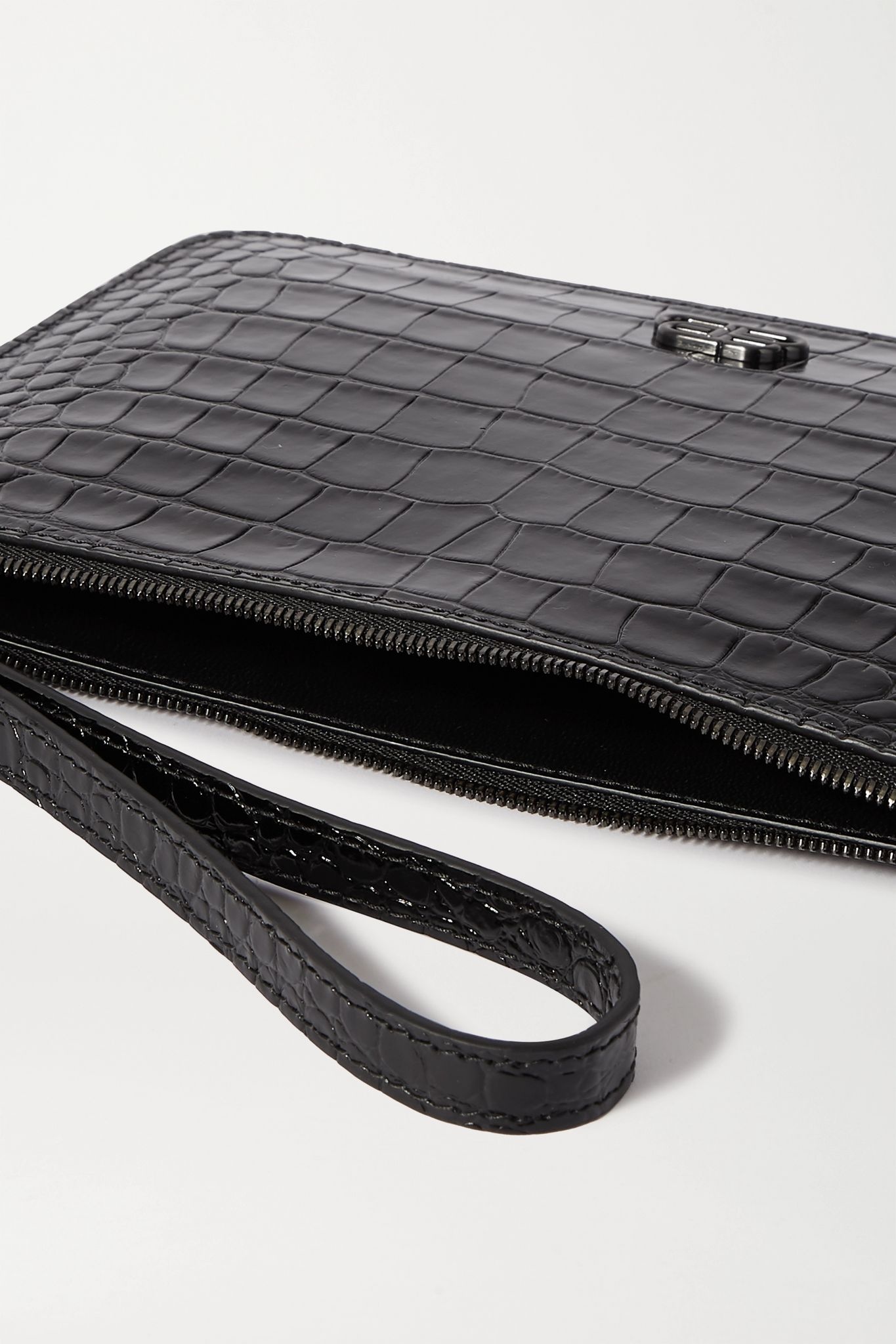 BB croc-effect leather pouch - 5