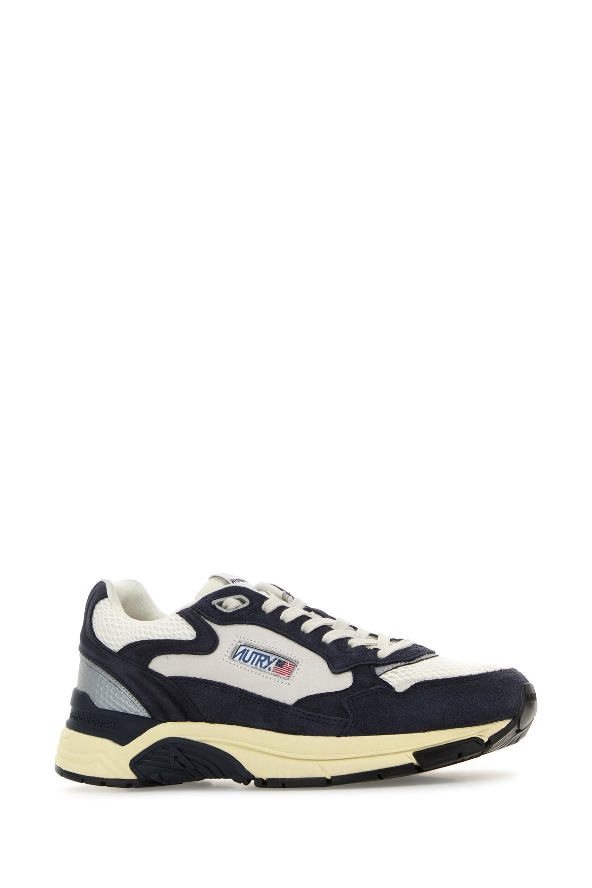 Two-tone leather and mesh Hyperway sneakers - 2