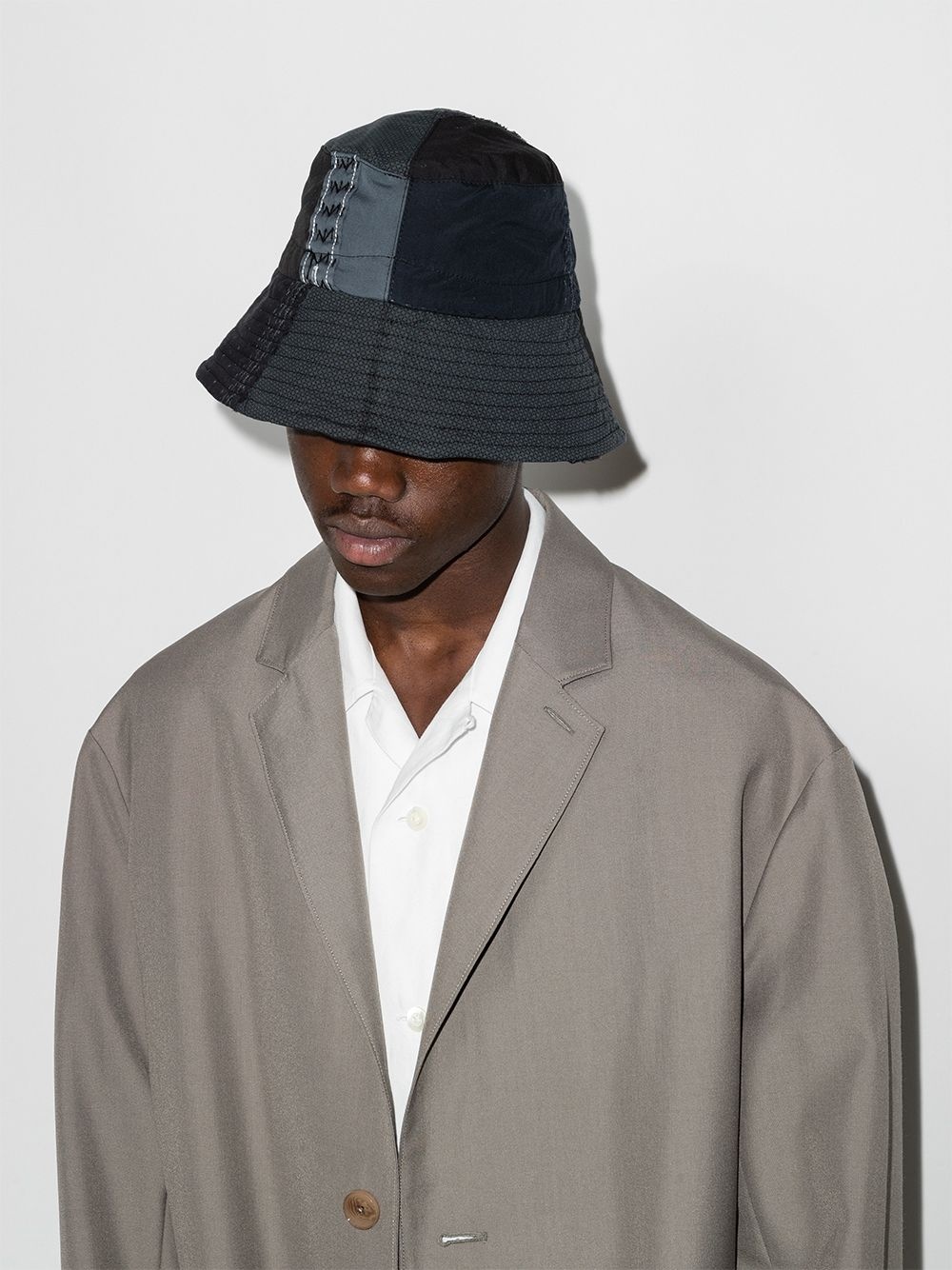 Shirting patchwork bucket hat - 2