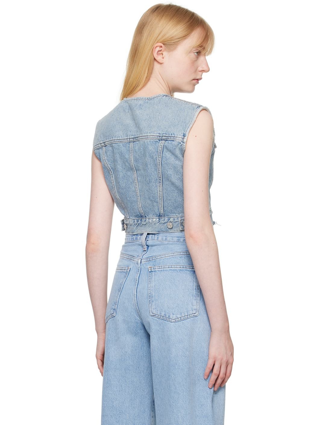 Blue Leo Denim Vest - 3