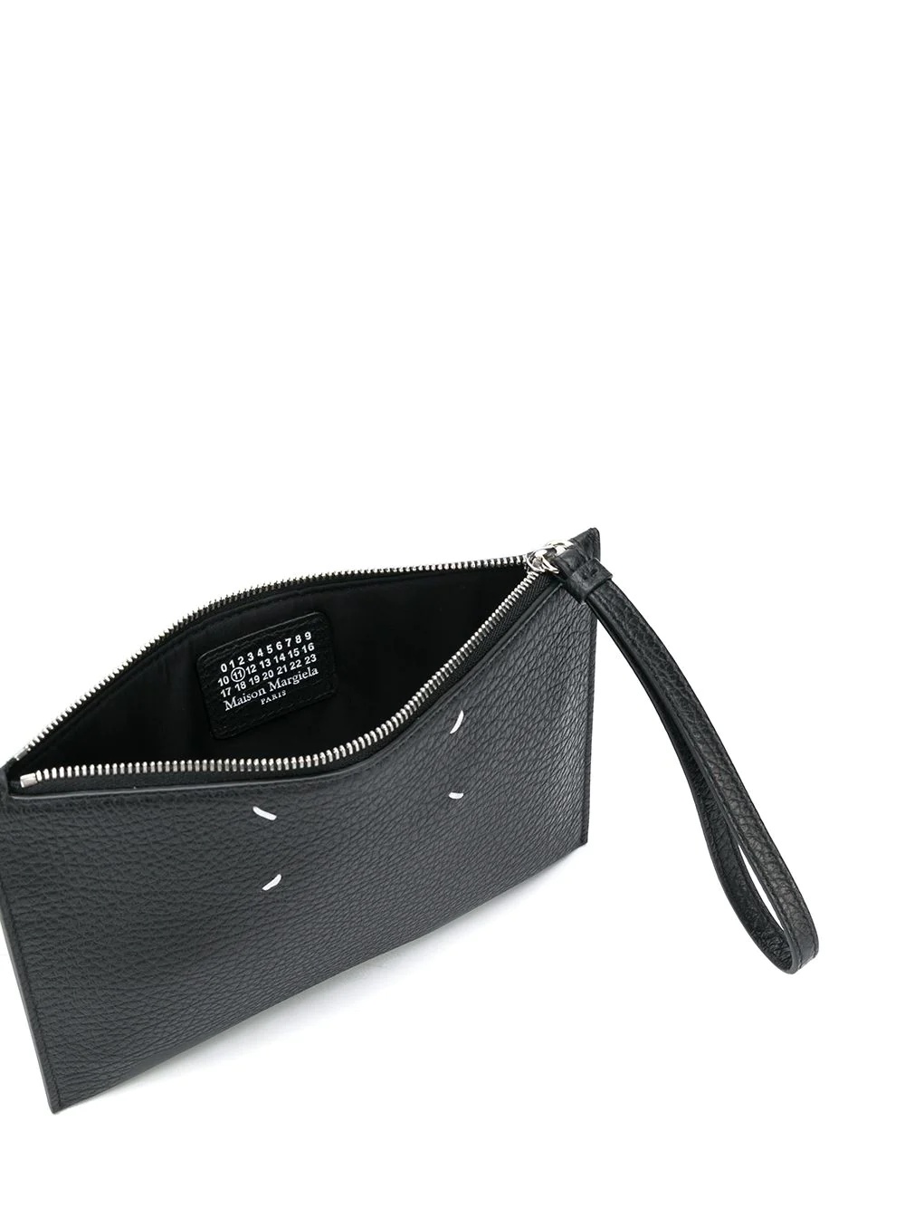 stitch detailed zipped clutch - 5