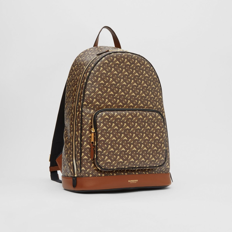 Monogram Print E-canvas and Leather Backpack 9