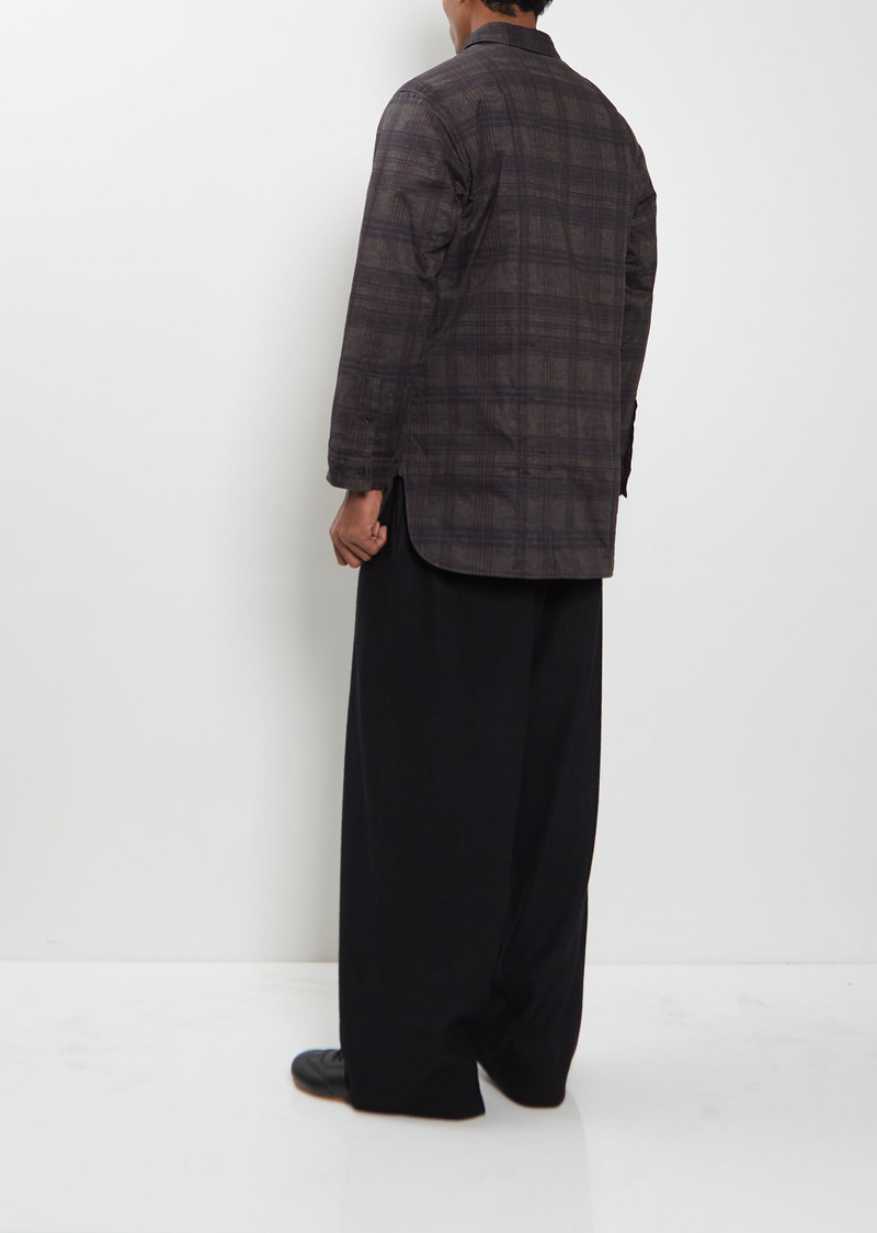 Yohji Yamamoto Plaid Padded Cotton Shirt outlook